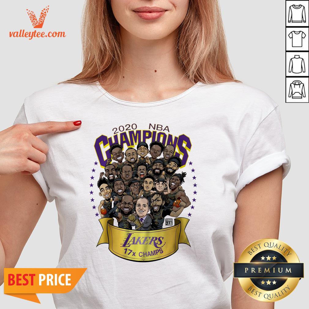 Happy 2020 NBA Champions Los Angeles Lakers 17 Champs Cartoon Shirt