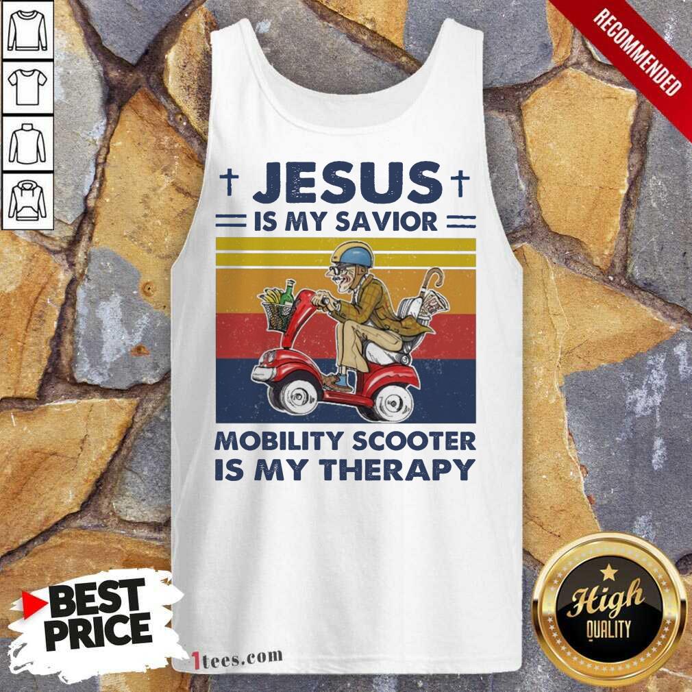 Happy Jesus Is My Savior Mobility Scooter Is My Therapy Vintage Shirt