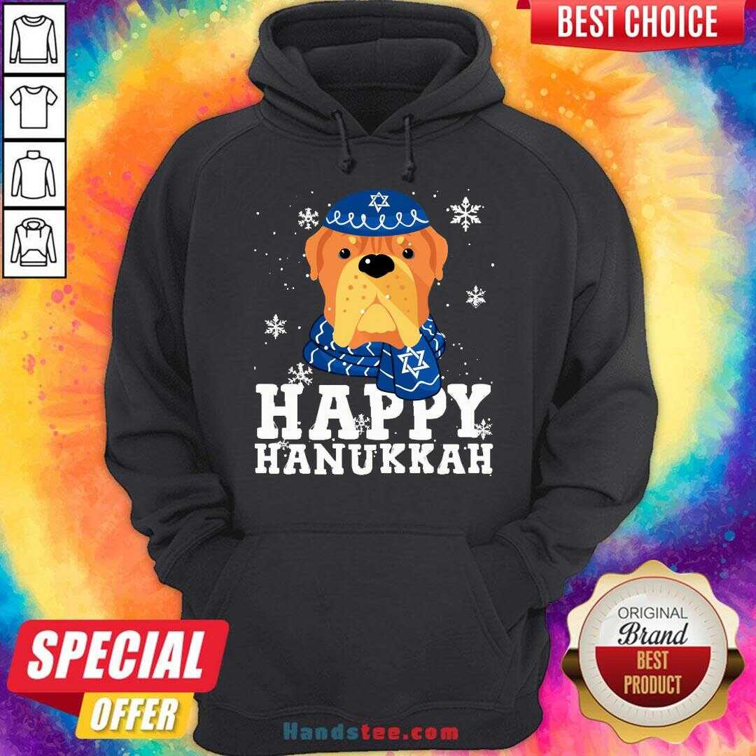 Happy Merry Christmas Happy Hanukkah French Mastiff Dog Funny Noel Xmas Shirt