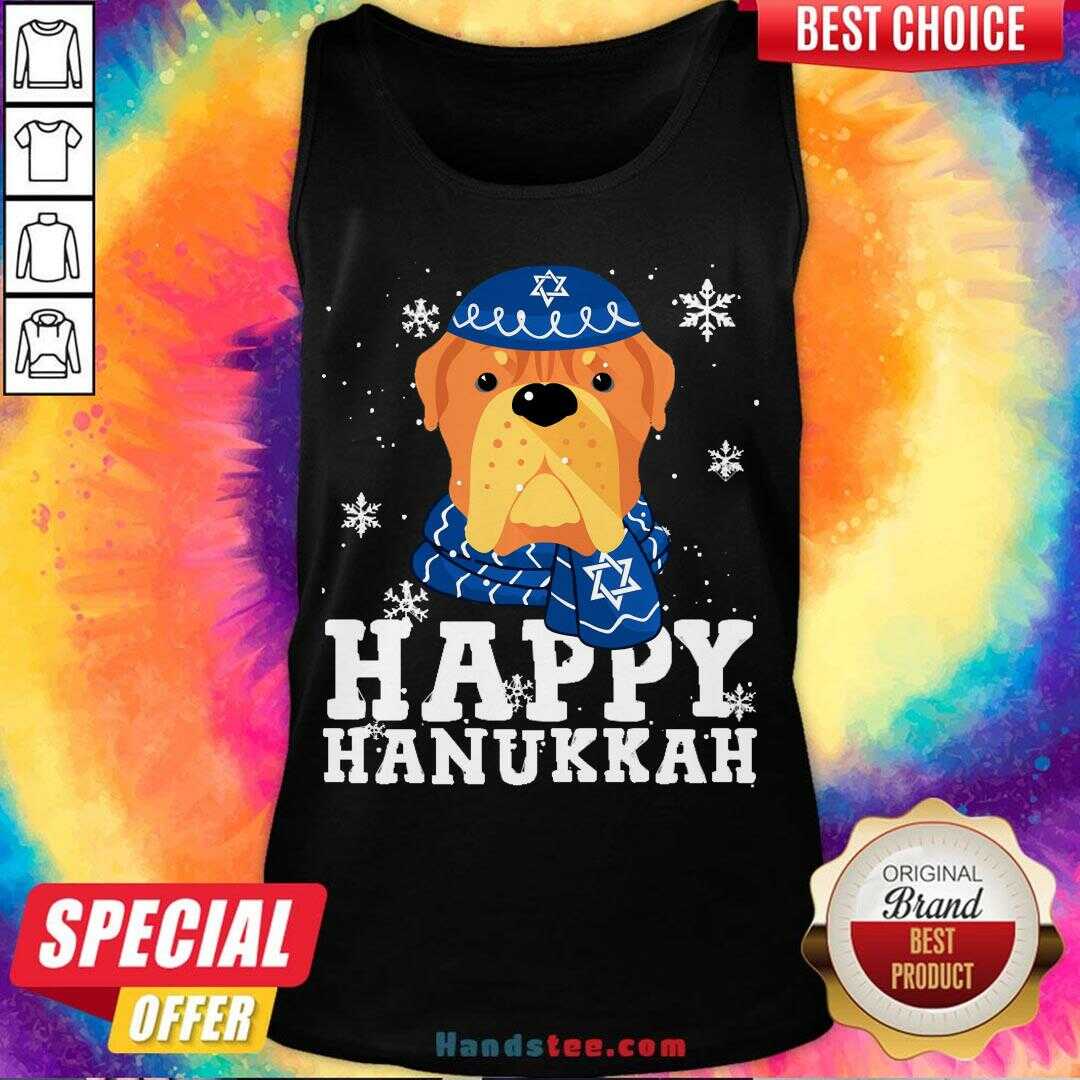 Happy Merry Christmas Happy Hanukkah French Mastiff Dog Funny Noel Xmas Shirt