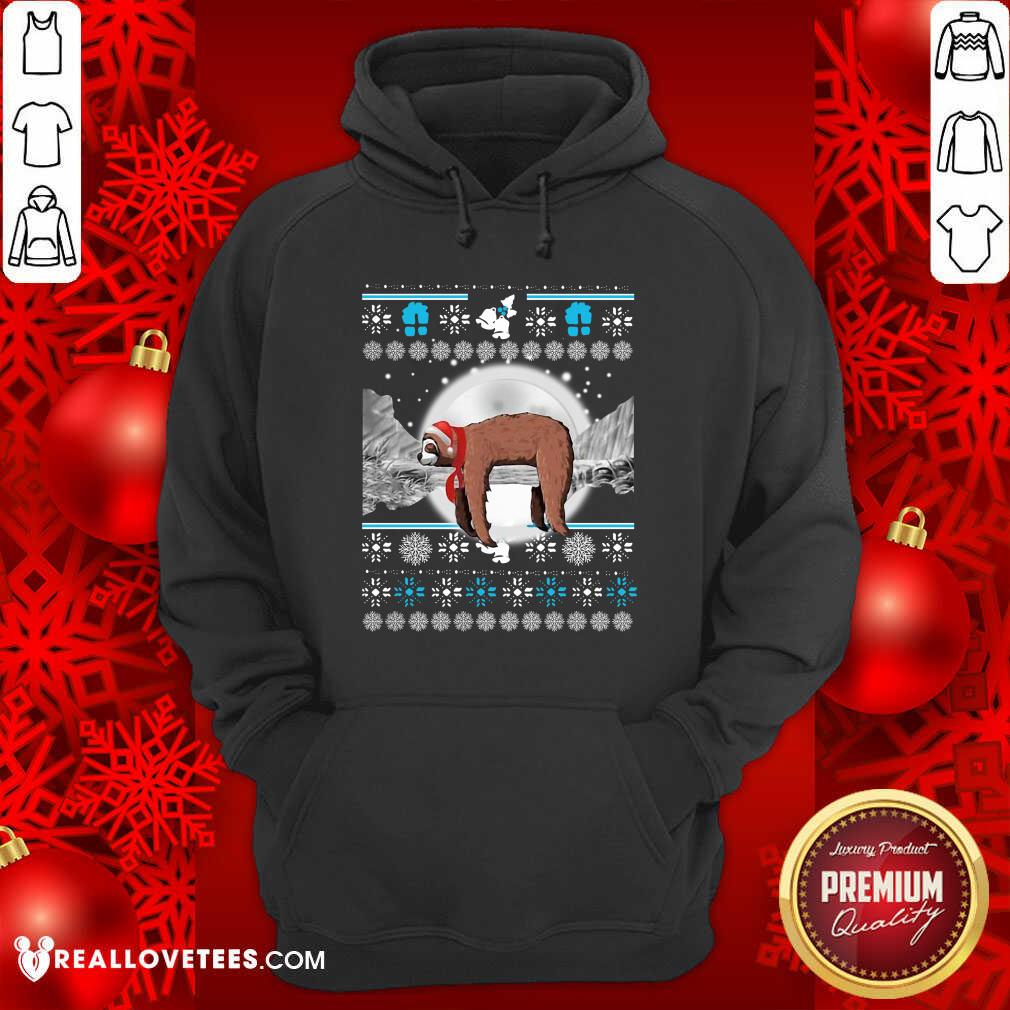 Happy Sloth Hat Santa Sleep Ugly Christmas Shirt