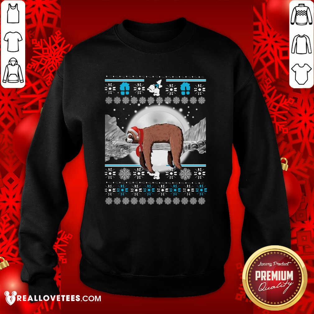 Happy Sloth Hat Santa Sleep Ugly Christmas Shirt