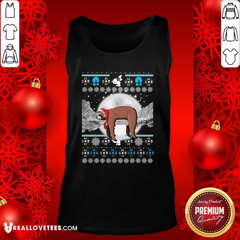 Happy Sloth Hat Santa Sleep Ugly Christmas Shirt