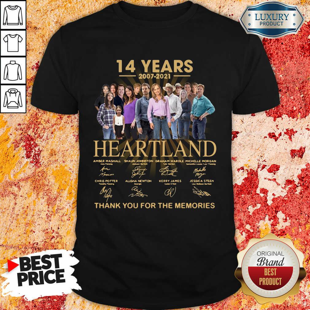 Heartland 14 Years 2007 2021 Signatures Thank You For The Memories Shirt