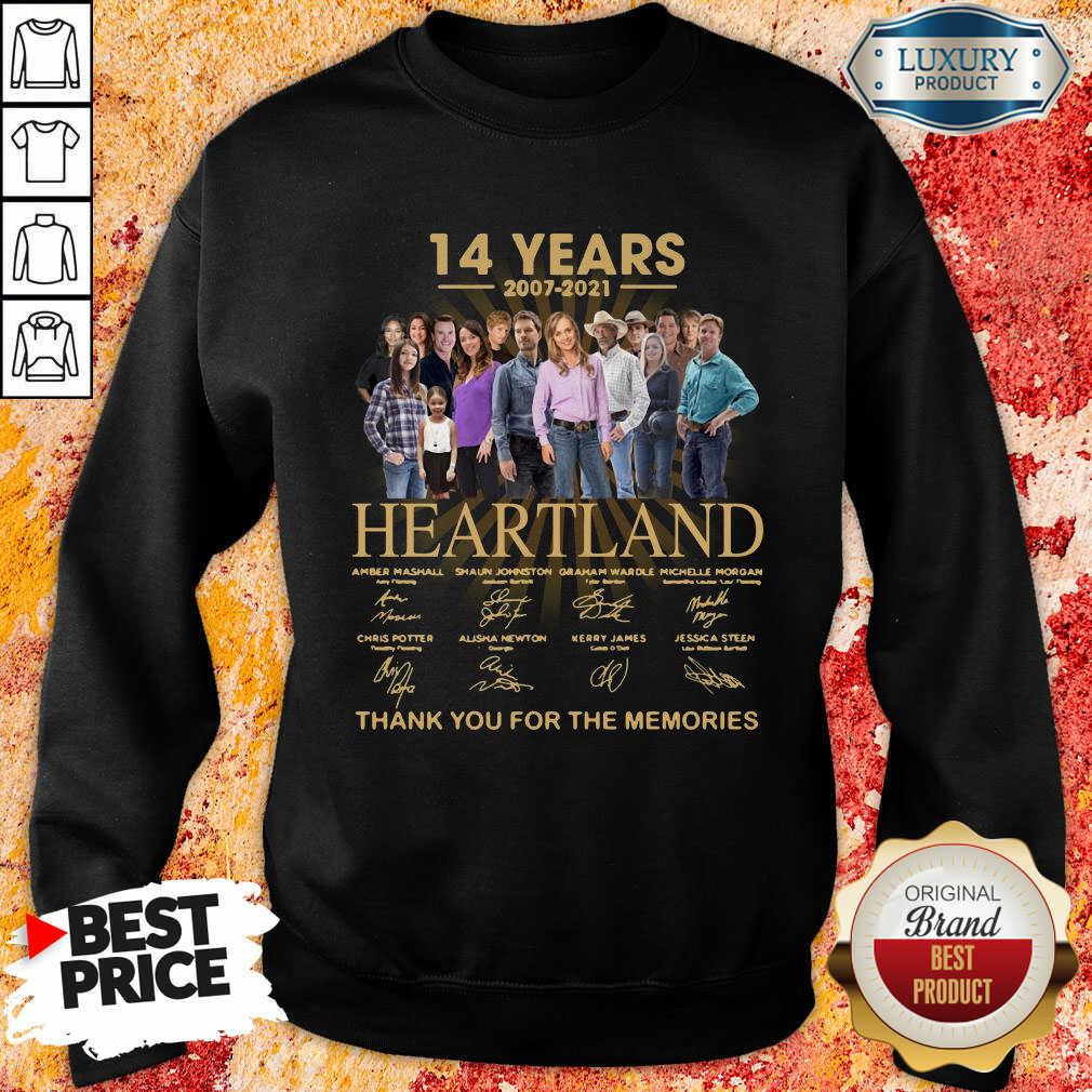 Heartland 14 Years 2007 2021 Signatures Thank You For The Memories Shirt