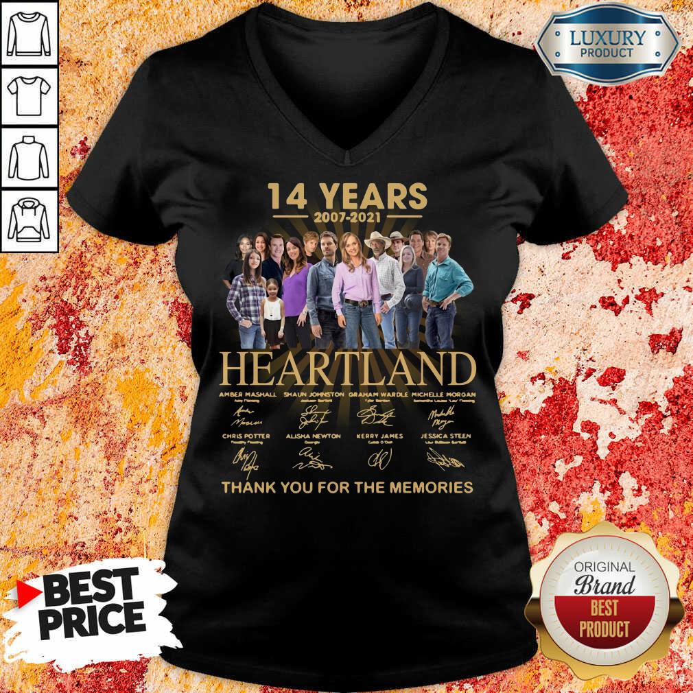Heartland 14 Years 2007 2021 Signatures Thank You For The Memories Shirt
