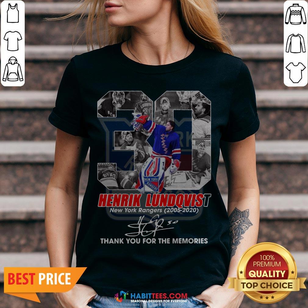 Henrik Lundqvist New York Rangers 2005 2020 Thank You For The Memories Shirt