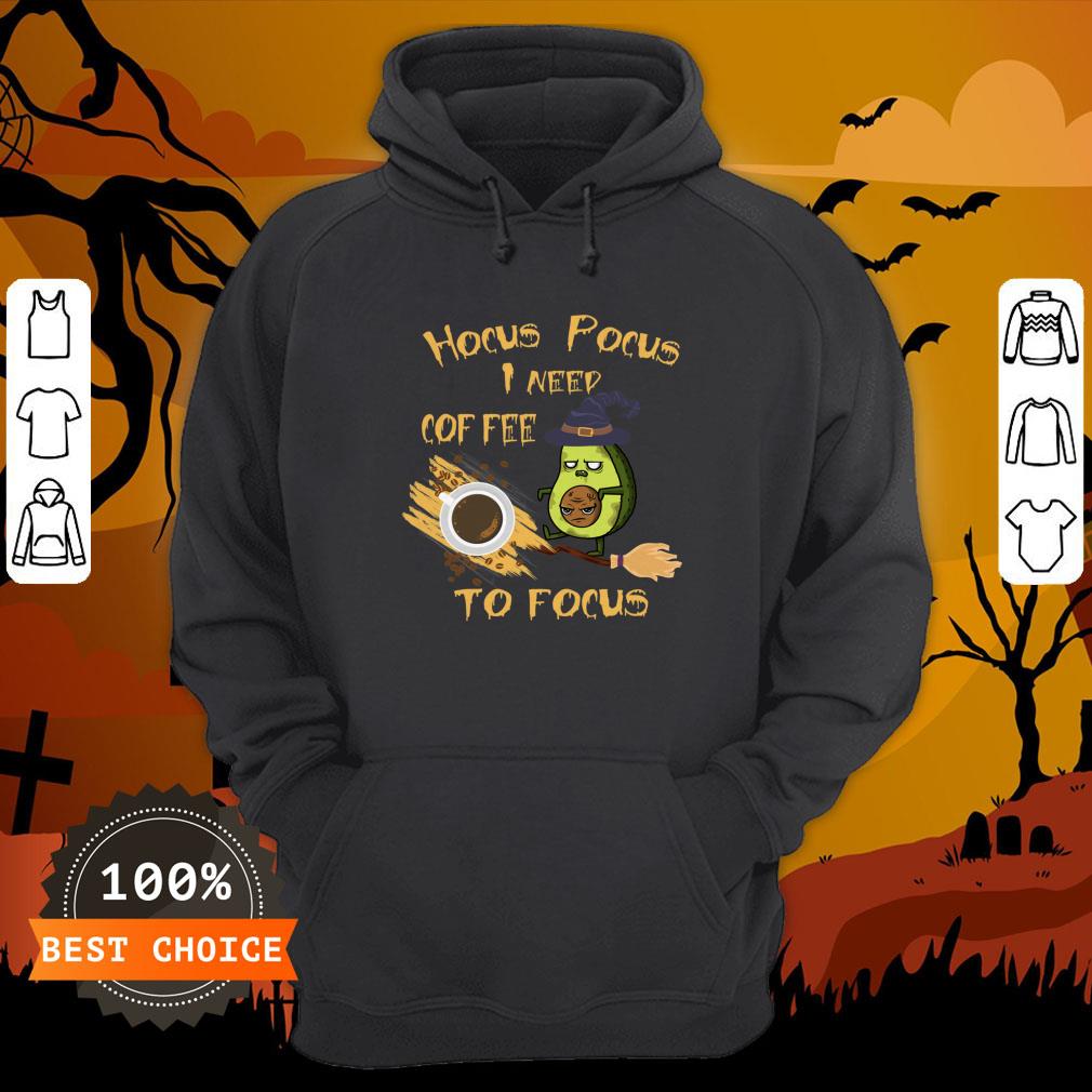 Hocus Pocus I Need Coffee To Focus Avocado Scary Face Halloween Shirt