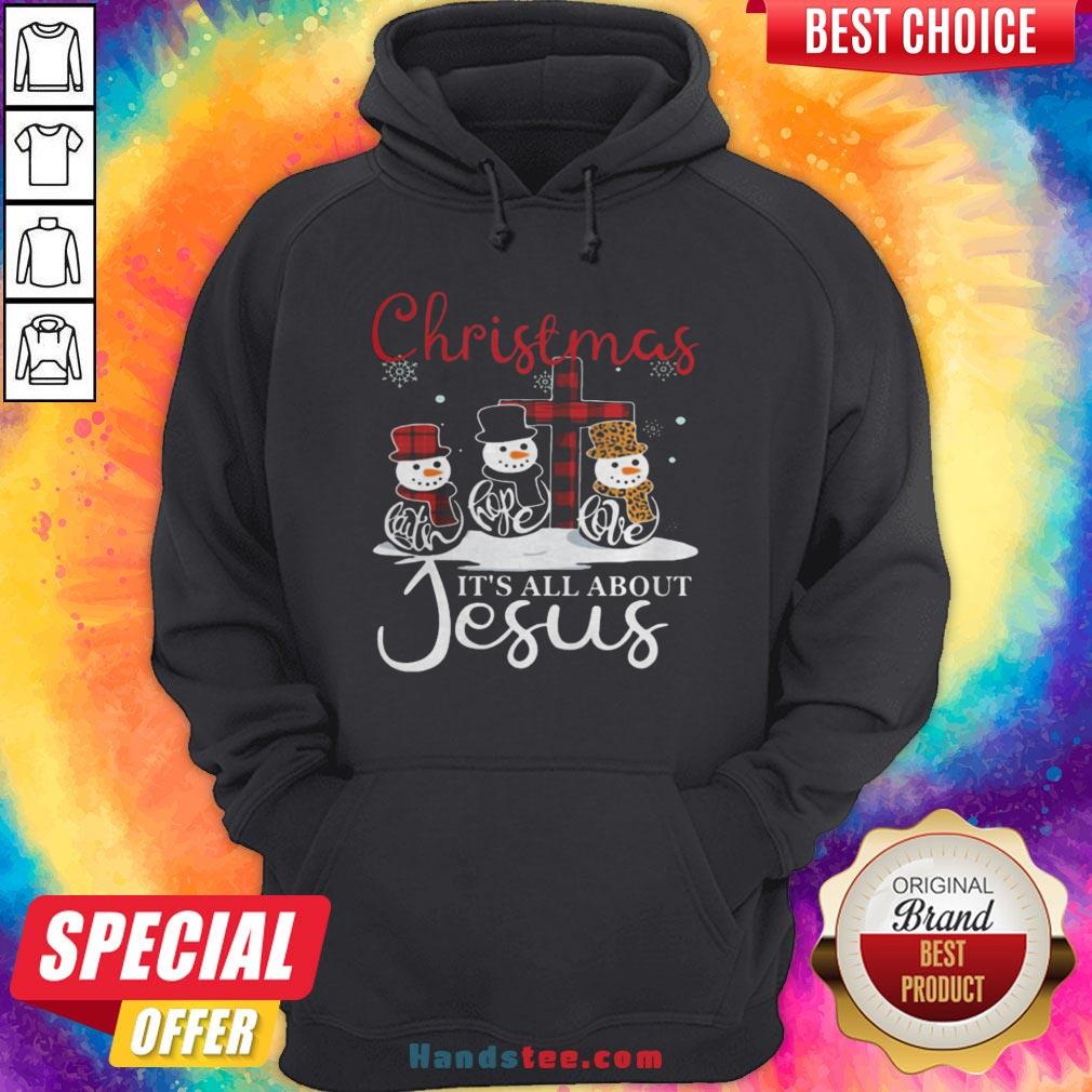 Pretty Snowman Christmas It’s All About Jesus Shirt