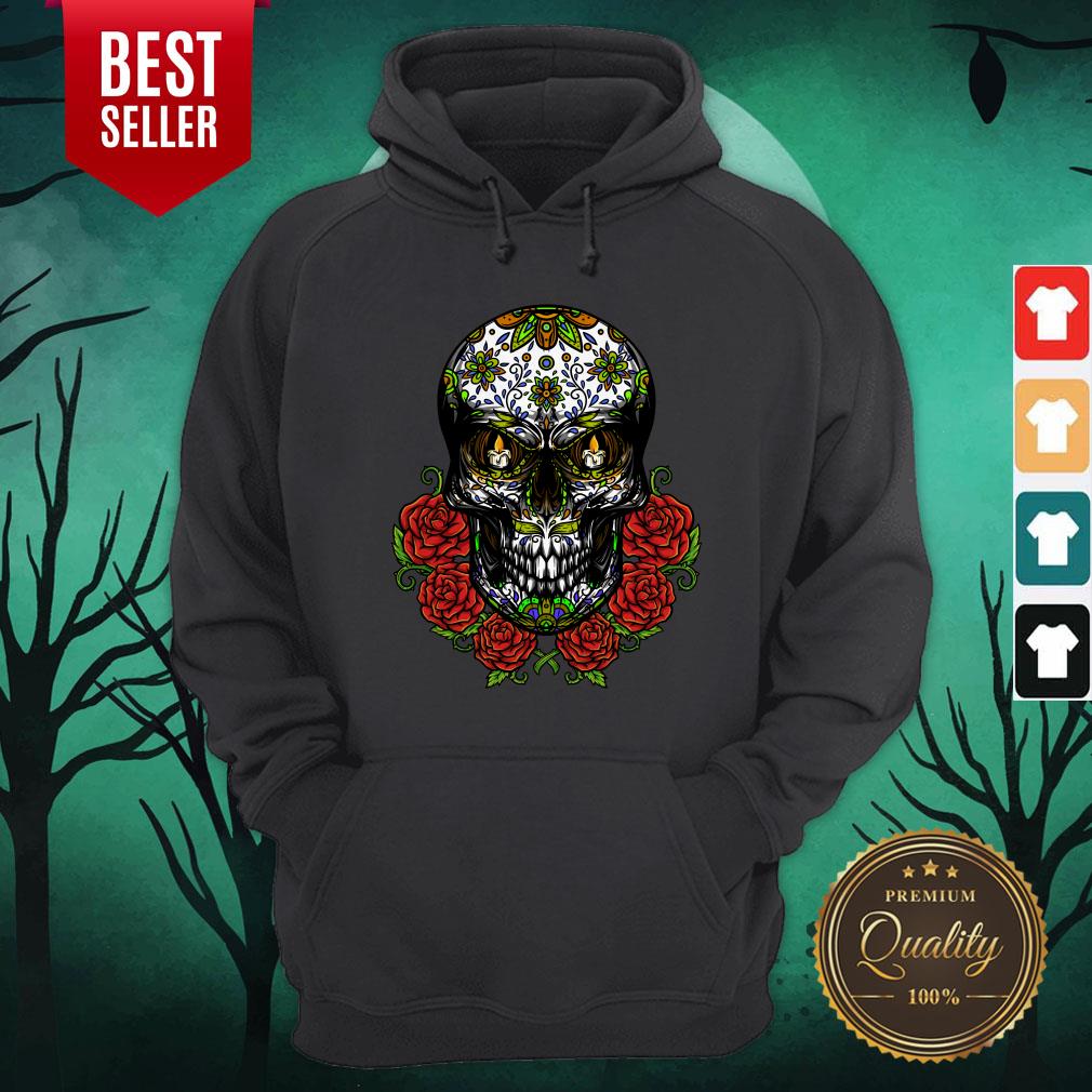 Sugar Skull In Flower Day Of Dead Dia De Muertos Shirt