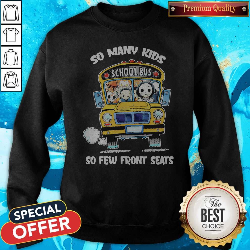 Horror Movie Characters So Many Kids School Bus So Few Front Seats Shirt