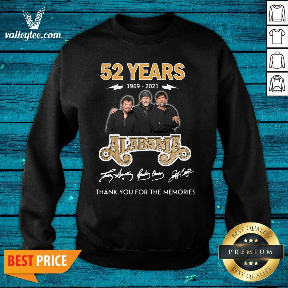Hot 52 Years 1969 2021 Alabama Thank You For The Memories Signatures Shirt