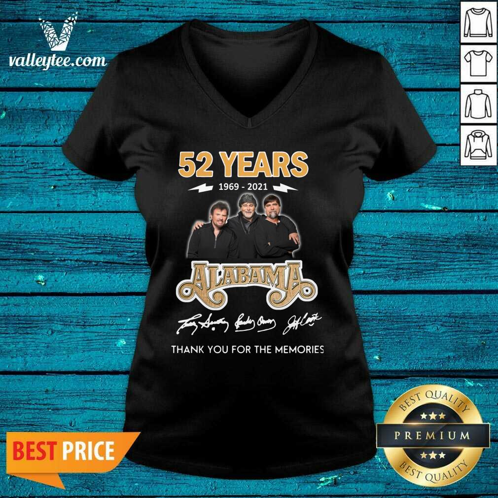 Hot 52 Years 1969 2021 Alabama Thank You For The Memories Signatures Shirt