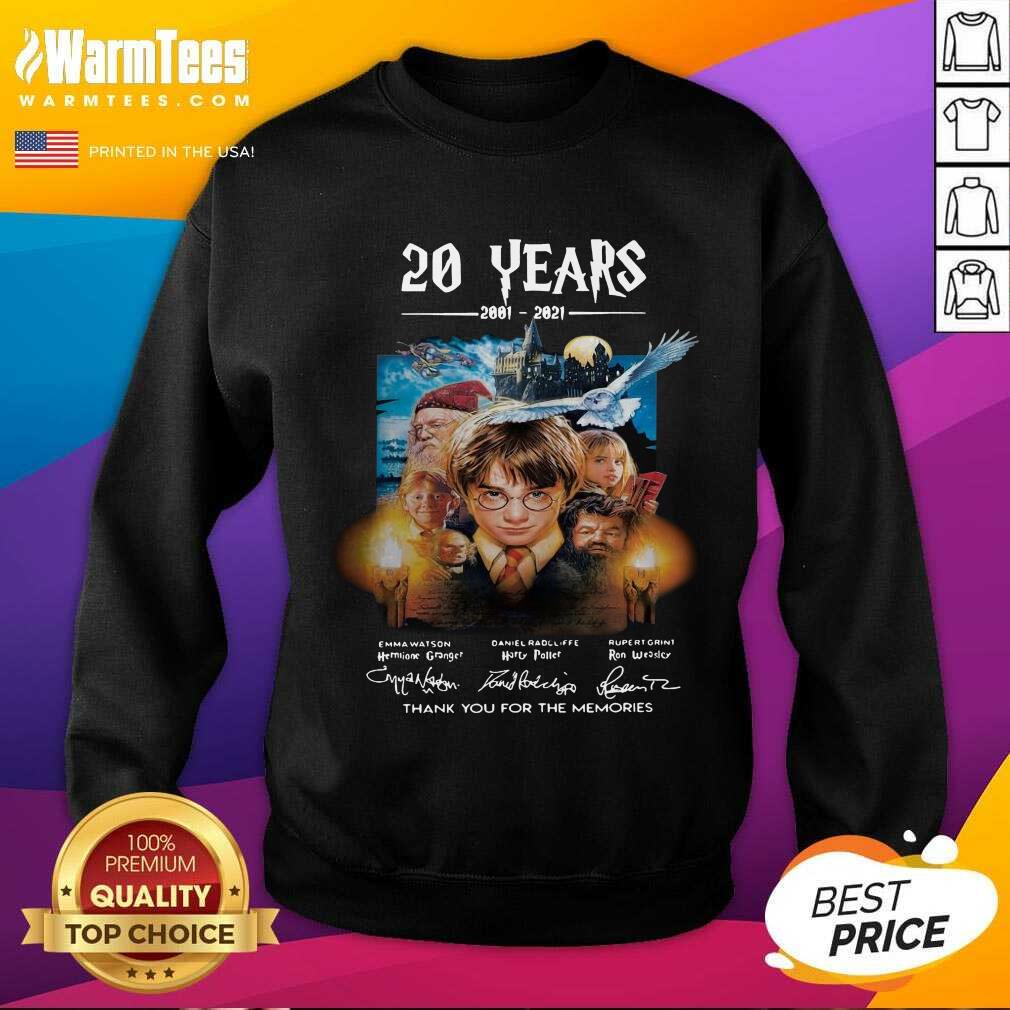 Hot Harry Potter 20 Years 2001 2021 Thank You For The Memories Signatures Shirt