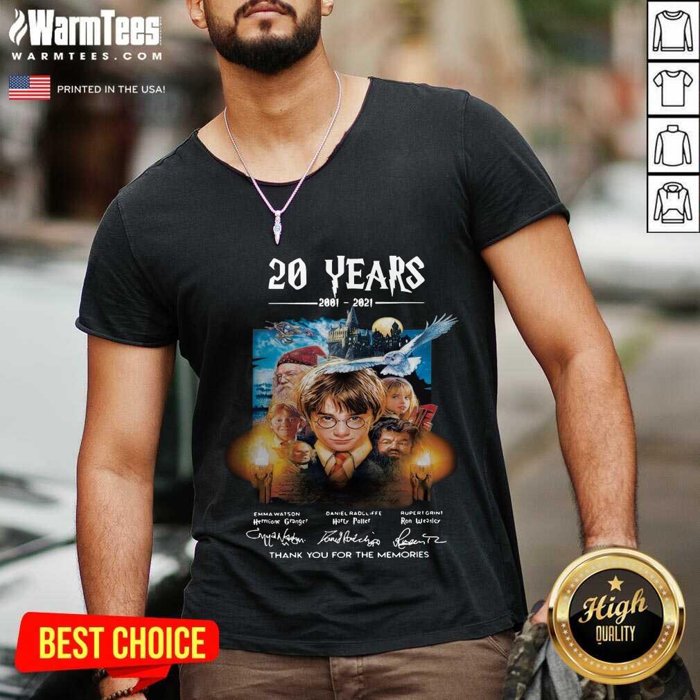 Hot Harry Potter 20 Years 2001 2021 Thank You For The Memories Signatures Shirt