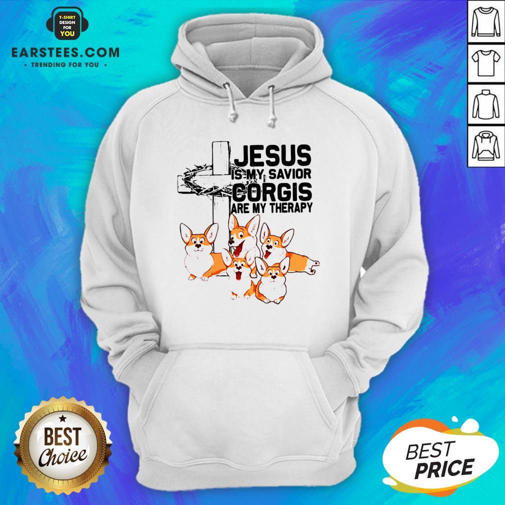 Hot Jesus Is My Savior Corgis Are Therapy Shirt