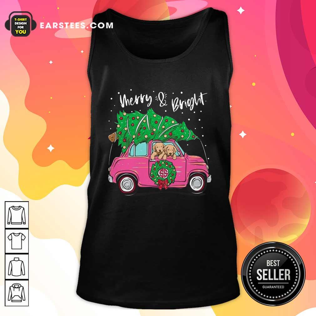 Hot Merry And Bright Pitbull Dog Ugly Christmas Shirt