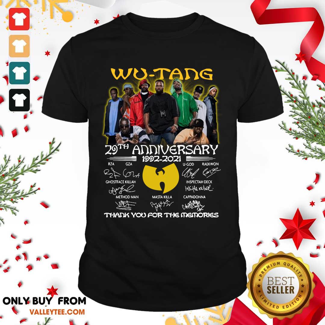 Hot The Wu Tang 29th Anniversary 1992 2021 Signatures Thank Shirt