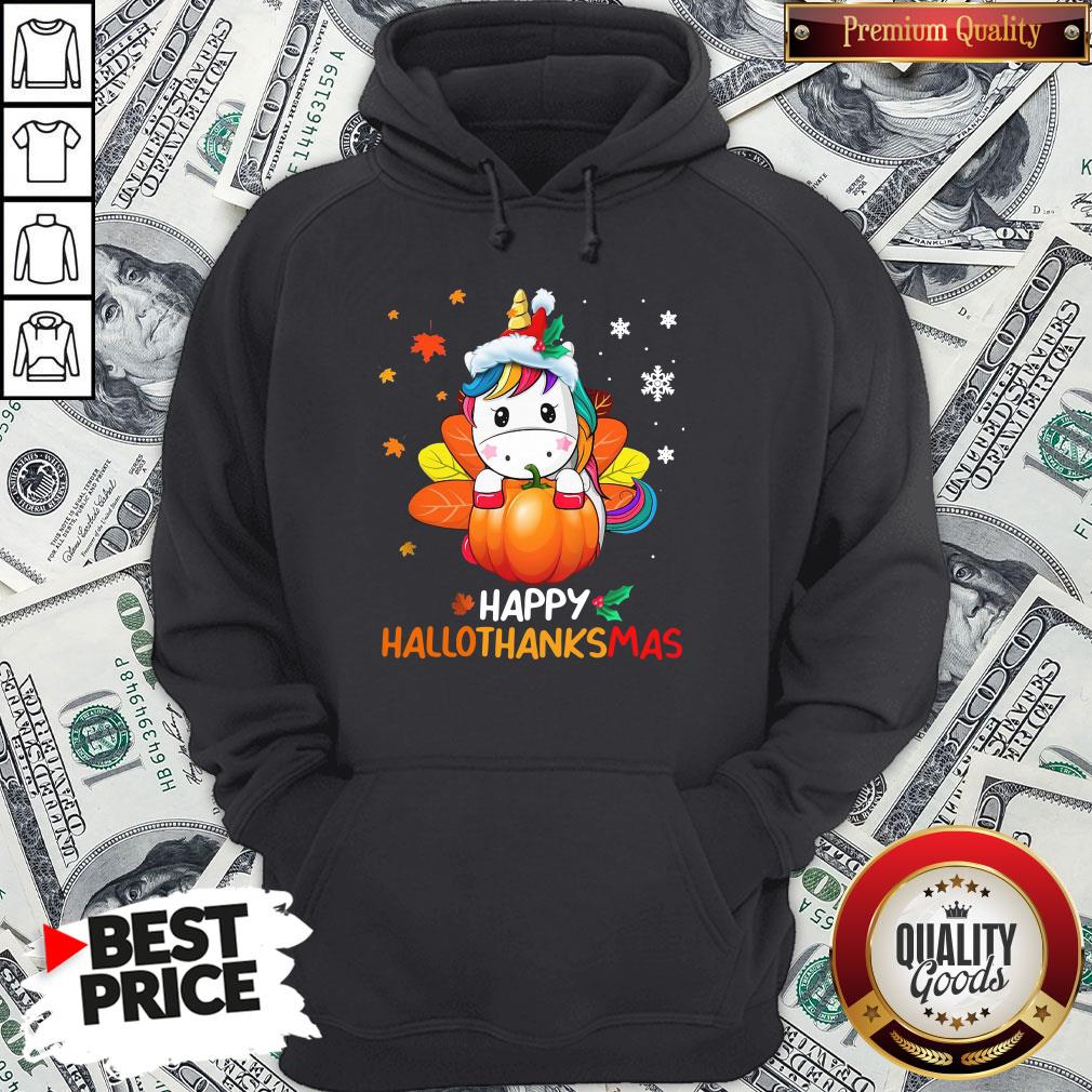 Hot Unicorn Happy Hallothanksmas Shirt