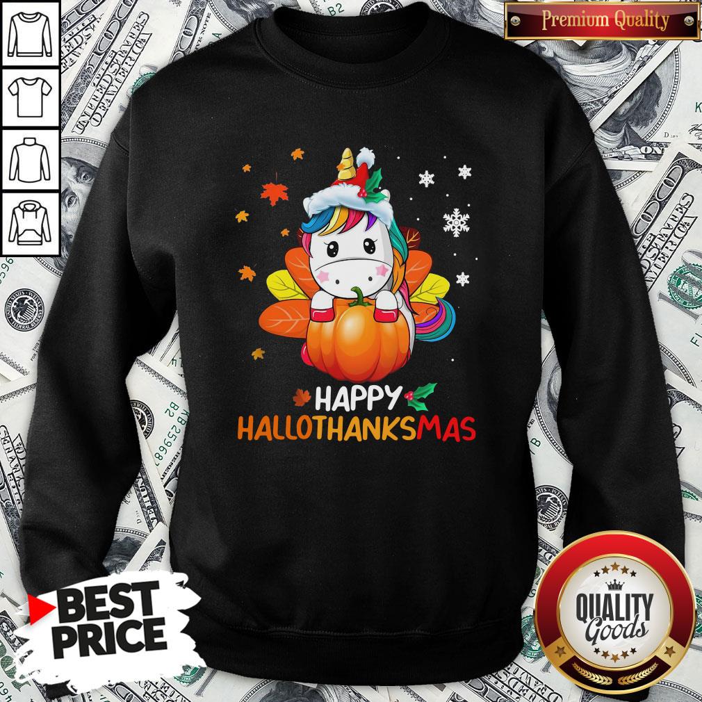 Hot Unicorn Happy Hallothanksmas Shirt