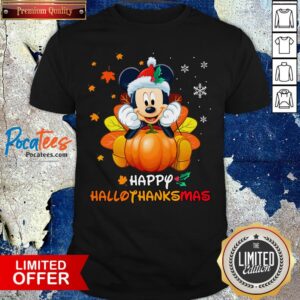 Premium Mickey Mouse Happy Hallothanksmas Merry Christmas Shirt