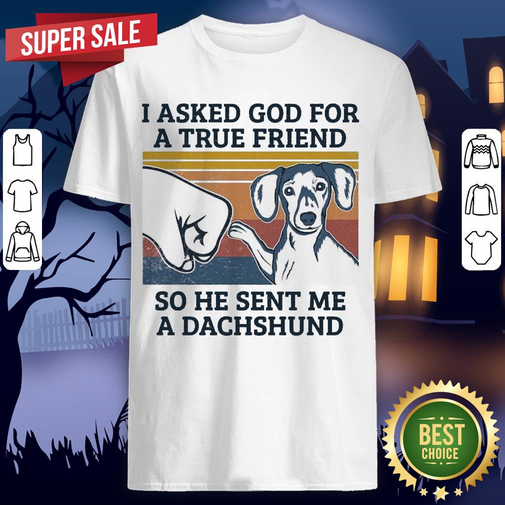 I Asked God For A True Friends So He Sent Me A Dachshund Vintage Shirt