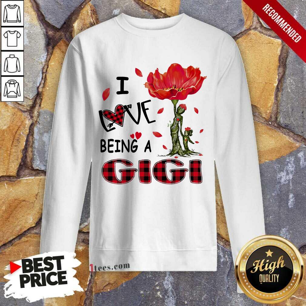 I Love Being A Gigi Red Flower Shirt