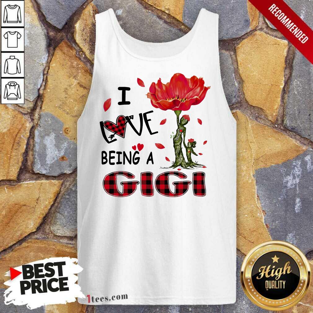 I Love Being A Gigi Red Flower Shirt