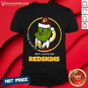 Good I Hate People But I Love My Washington Redskins Grinch Shirt