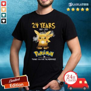 Nice 24 Years 1997 2021 Pokemon Thank You For The Memories Shirt