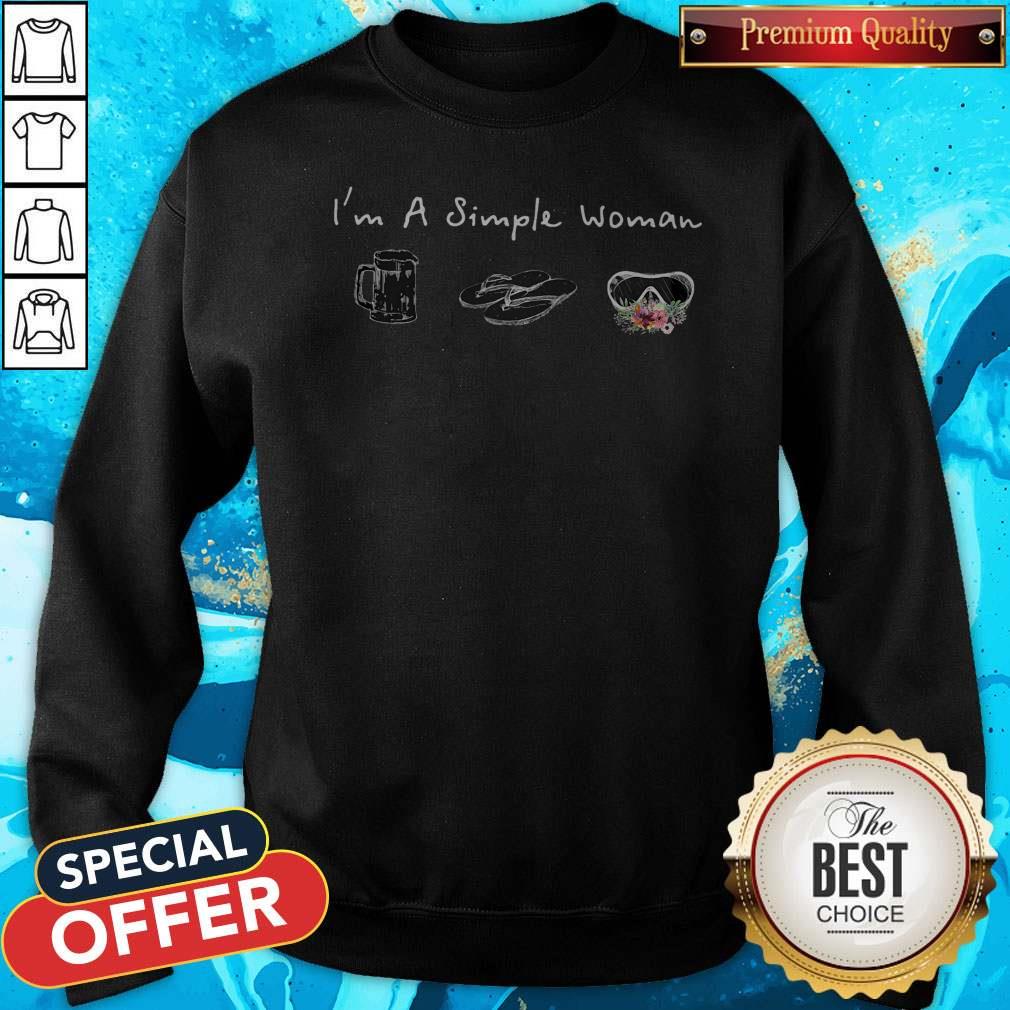 I’m A Simple Woman Loves Beer Flip Flop Swimming Glasses Shirt