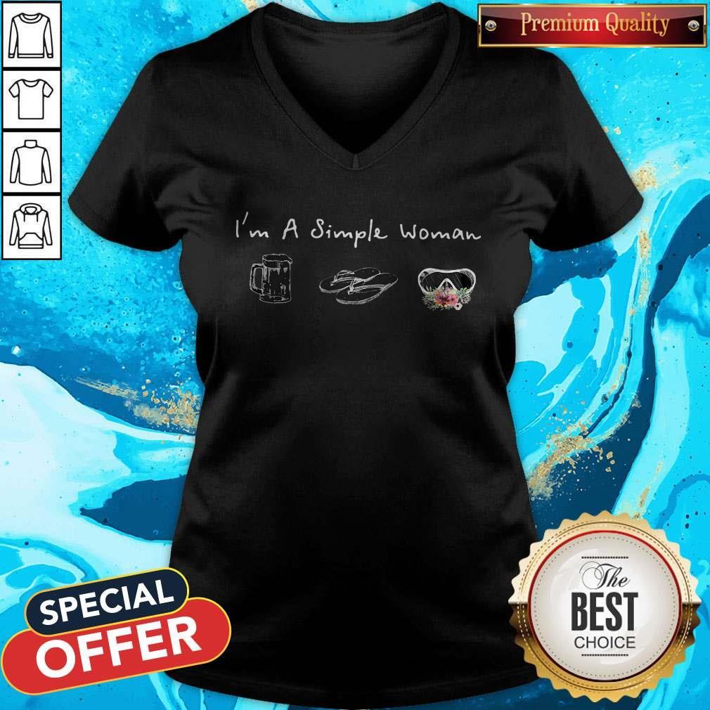 I’m A Simple Woman Loves Beer Flip Flop Swimming Glasses Shirt