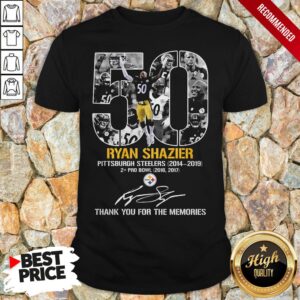 Ryan Shazier 50 Years Pittsburgh Steelers 2014-2019 Thank You For 1The Memories Signature Shirt
