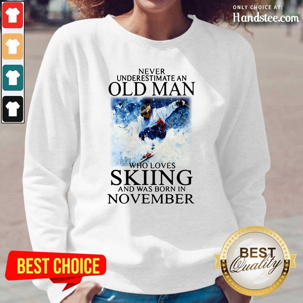 Irritated Old Man Who Loves Skiing Was Born In November 1 Shirt