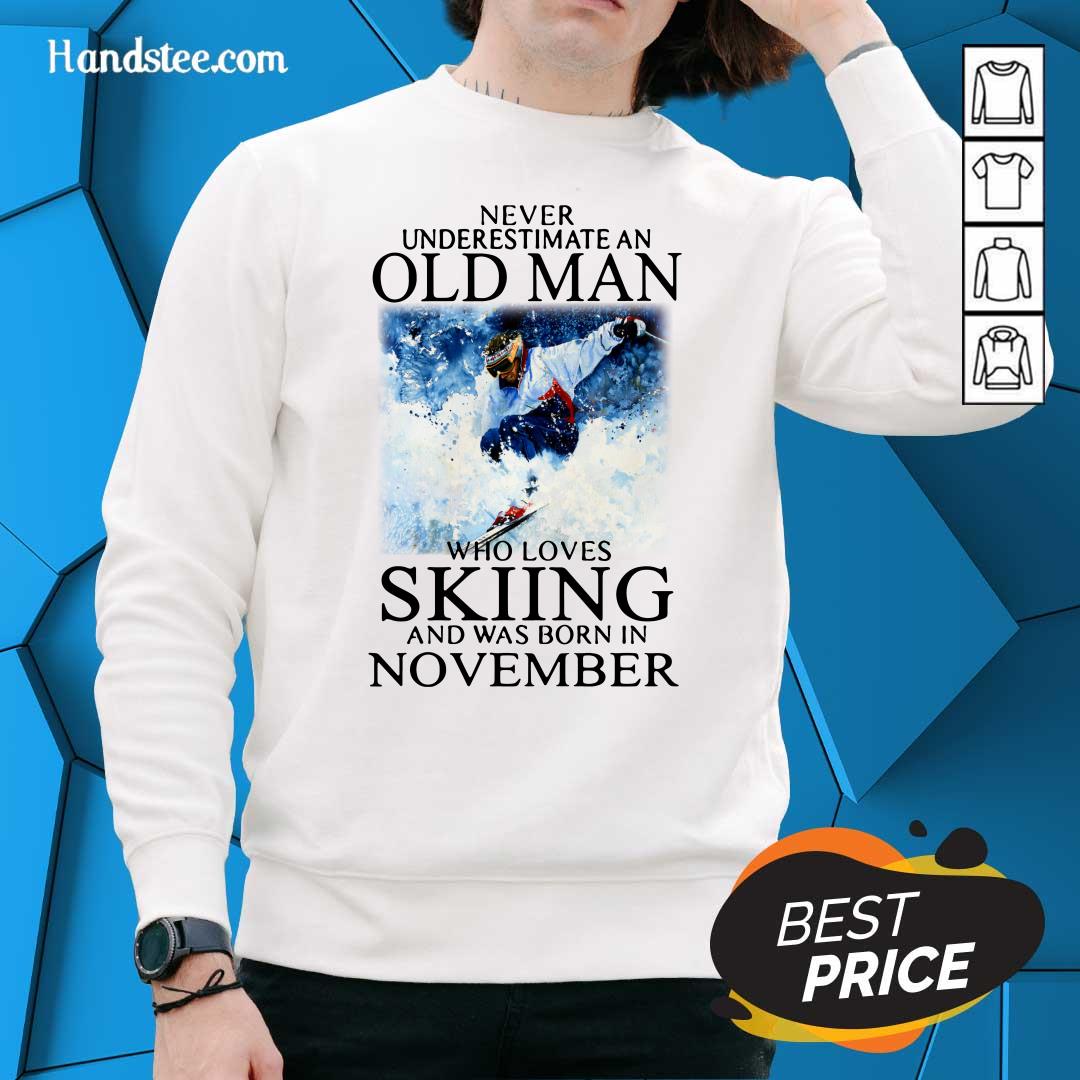 Irritated Old Man Who Loves Skiing Was Born In November 1 Shirt