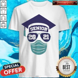 Senior 2021 Sunglasses Mask Graduation Shirt