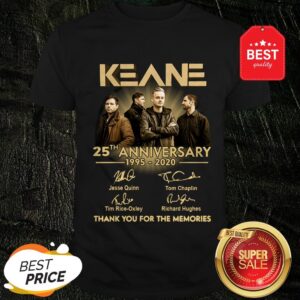 Keane 25th Anniversary 1995-2020 Signatures Thank You For The Memories Shirt