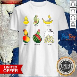 Premium Parrots Lemon Avocado Banana Mango Shirt