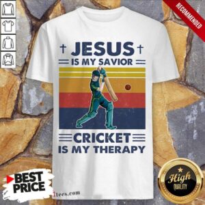 Lovely Jesus Is My Savior Cricket Is My Therapy Vintage Shirt