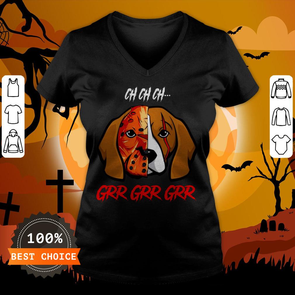 Jason Voorhees Beagle Ch Ch Ch Grr Grr Grr Halloween T-Shirt
