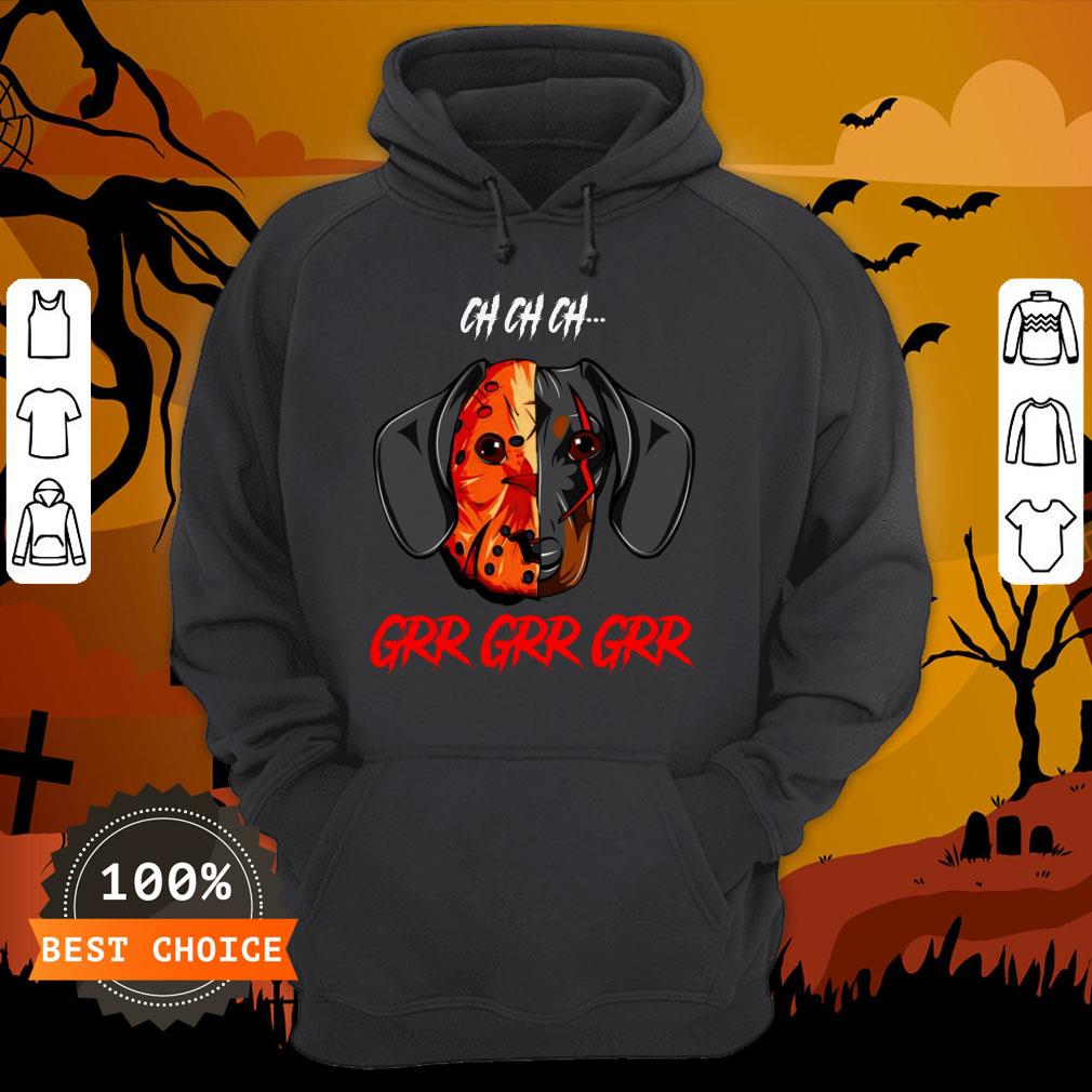 Jason Voorhees Dachshund Ch Ch Ch Grr Grr Grr Halloween T-Shirt