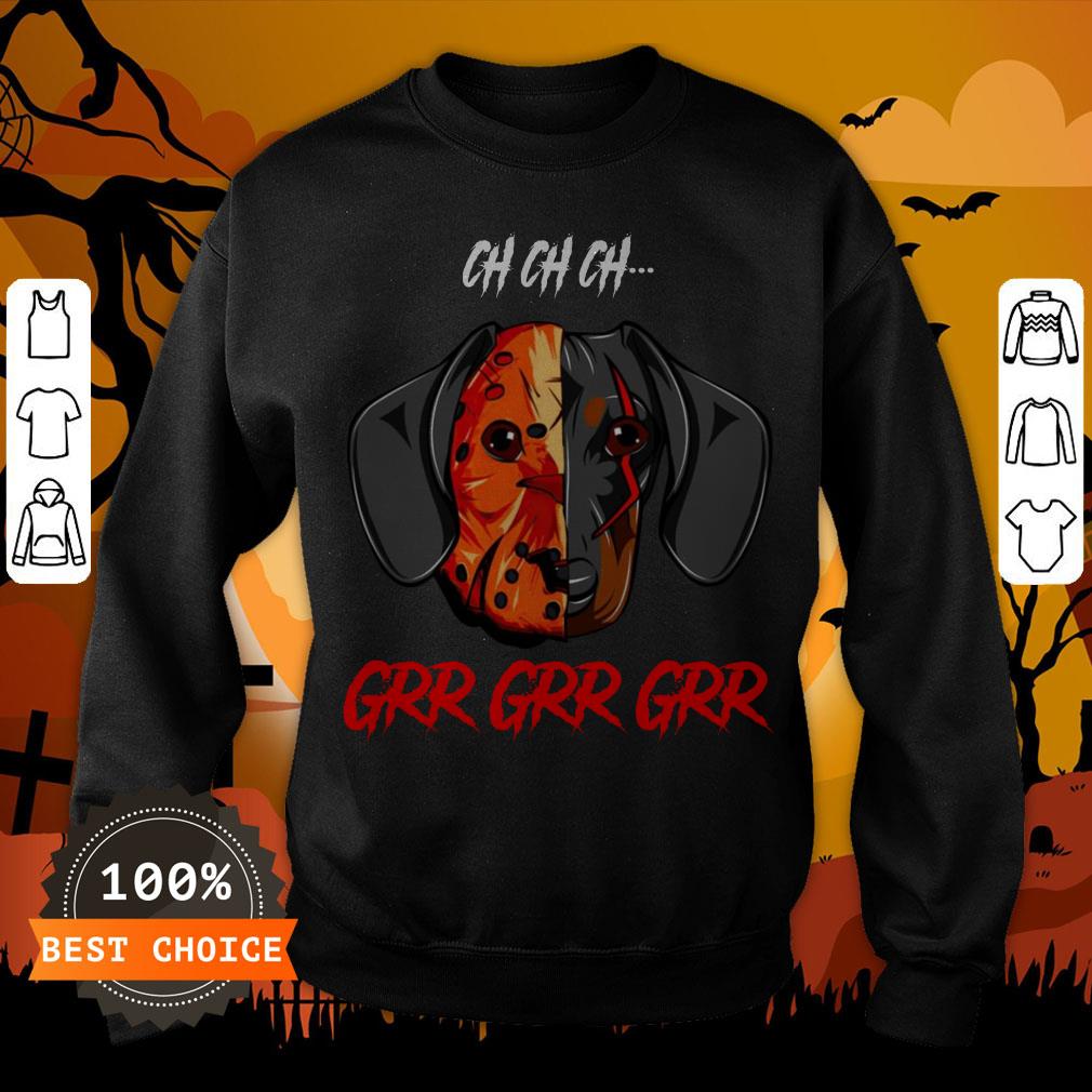 Jason Voorhees Dachshund Ch Ch Ch Grr Grr Grr Halloween T-Shirt