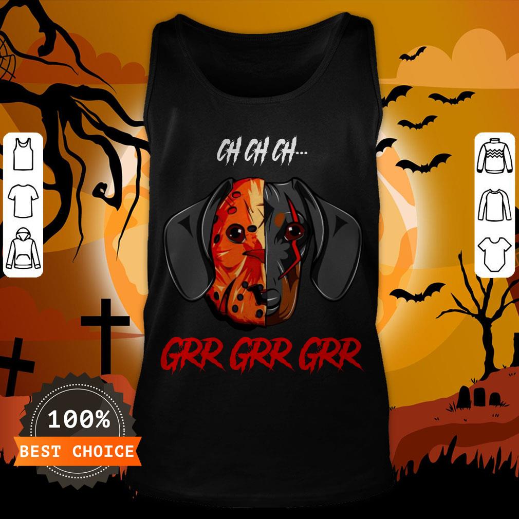 Jason Voorhees Dachshund Ch Ch Ch Grr Grr Grr Halloween T-Shirt