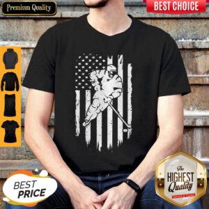 Hockey American Flag Veteran Independence Day Shirt