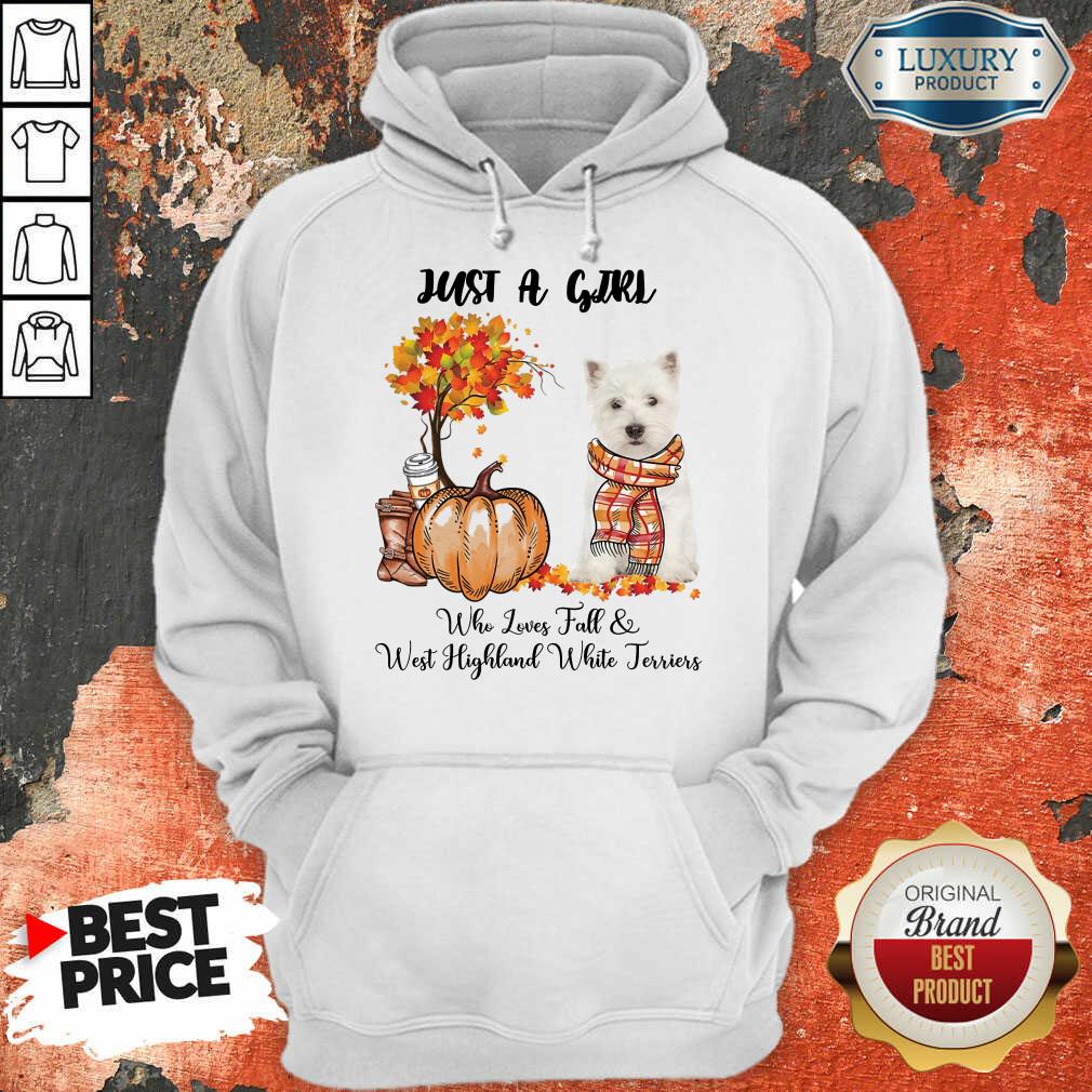 Just A Girl Who Lived Fall And West Highland White Terriers Halloween Shirt