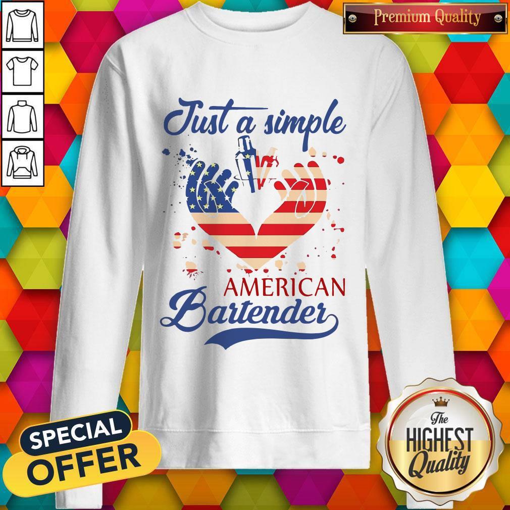 Just A Simple American Bartender Shirt