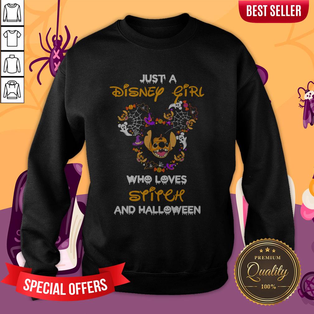 Just Disney Girl Who Loves Stitch And Halloween Shirt