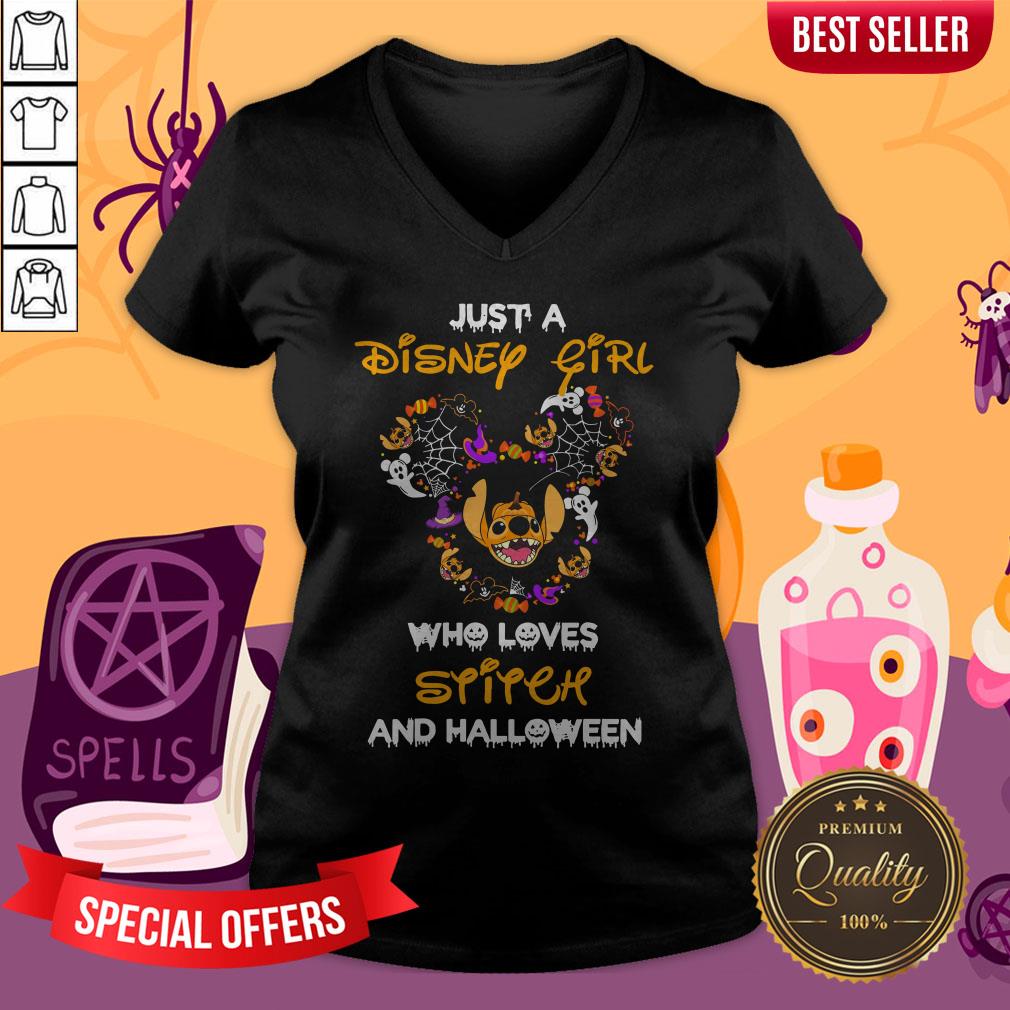 Just Disney Girl Who Loves Stitch And Halloween Shirt