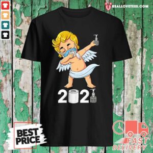Great Dabbing Cupid In A Mask Funny Valentines Day 2021 Dab Shirt
