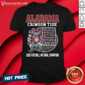 Great Alabama Crimson Tide 2020 Football National Champions Shirt